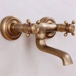 Robinets, robinet de salle de bain en laiton antique, robinet de baignoire chaud et froid, robinet de ...