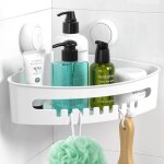 Ilikable etagre douche d'angle ventouse sans perage etagere salle de bain amovible serviteur de douche ...