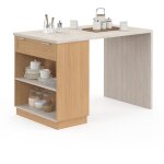 Idmarket ? ilot central mange - debout 4 personnes ? table haute 130 cm x 80 cm ? structure en panneaux ...