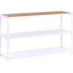 Ilot de cuisine de jardin en acier et bois polychrome 150 x 50 x 90 cm ext�rieur 2 etag�res plateau marron ...