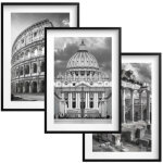 Images posters muraux triptyque de ville noir et blanc pour le mur avec cadres rome