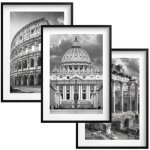 Images posters muraux triptyque de ville noir et blanc pour le mur avec cadres rome
