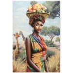 Impression sur toile repr�sentant une femme africaine, d�coration murale ethnique moderne, pour salon ...