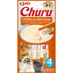 Inaba denko - inaba churu - friandises pour chats en pure au poulet & boeuf - 4 tubes x 14g - dlicieux ...