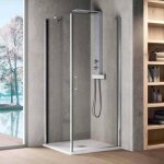 Inda - cabine de douche d'angle 90x90 cm 1 porte battante 