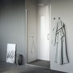 Inda - cabine de douche pour niche de 90 cm avec porte battante à Inda - cabine de douche pour niche de 90 cm avec porte battante à