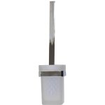 Inda - porte - balai mural en verre chrom� poli