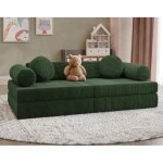 Bestmobilier ? canap� droit 2 places en velours c�tel� vert ? compact et modulable pour chambre d'enfant ...