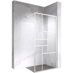 Saniverre - inea paroi de douche  l'italienne blanche 140 x 200 cm style atelier, verre srigraphi ...