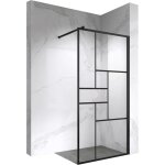 Inea paroi de douche � l'italienne noire 130 x 200 cm style atelier, verre s�rigraphi� 8mm