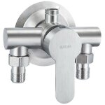 Ineasicer - 1 pice 304 acier inoxydable expos chaud et froid robinet de douche interrupteur chauffe ...