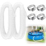 2 pices tuyau piscine, tuyau de rechange pour piscine hors sol avec 4 colliers de serrage mtalliques, ...