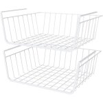 2pcs organisateur panier suspendu, panier etagre suspendu sous etagre panier de rangement pour placards ...