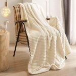 Ineasicer couverture plaid 100 x 150 cm cr�me flanelle velours jet� housse de lit canap� chambre sofa ...