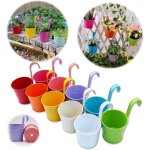 Ineasicer grand pot de fleurs en métal avec trou de drainage, crochet amovible (10 pièces avec 10 couleurs ... Ineasicer grand pot de fleurs en métal avec trou de drainage, crochet amovible (10 pièces avec 10 couleurs ...