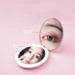 Ineasicer miroir lumineux de poche, grossissant 1x / 10x ? led miroir  main de maquillage avec clairage ...
