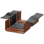 Raccord de gouttire carport en forme de bote 21cm marron accessoires gouttire, pince, abri de jardin, ...