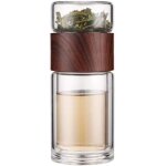 Infuseur � th� en verre double paroi, gobelet en verre bouteille d'eau boisson gobelet tasse de voyage ...