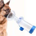 Inhalateur portatif pour animaux de compagnie avec chambre a�rosol pour chats ou chiens, avec indicateur ...
