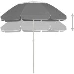 Inlife parasol de plage anthracite 300 cm