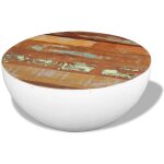 Jinlefu - inlife table basse forme de bol bois de rcupration massif 60x60x30cm