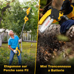 Innopower 2 - en - 1 elagueuse sur perche sans fil & mini tronconneuse electrique a batterie 6 pouces ...