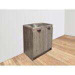 Inoval - kitchenette chene gris 80cm + plan evier inox