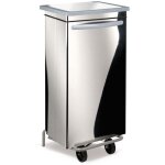Inox - produit reconditionn] poubelle mtallique  pdales et roulettes, sans poigne