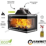 Insert  bois d'angle vitre droite w16 pb eco 13, 5 kw kawmet