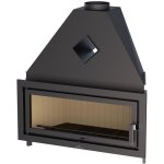 Bronpi - insert  bois londres 21 kw porte fonte - sans vitre srigraphie noire