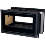 Insert  bois double face canalisable raccordable - bronpi cairo 90d 14 kw foyer en vermiculite - avec ...