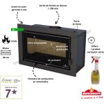 Insert  bois avec turbines et vitre srigraphie florida - p bronpi