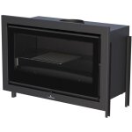 Bronpi - insert � bois ventil� canalisable paris 90 14 kw avec kit air - porte fonte - avec vitre s�rigraphi�e ...