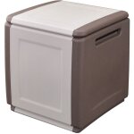 Intec - coffre de rangement 130l beige / taupe 54 x 53 x h57cm poignes de transport polypropylne