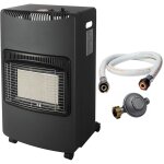 Intec - poele  gaz pliable 4, 2kw noir allumage piezo tuyau gaz + dtendeur butane