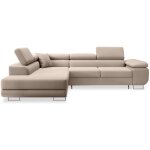 Intensedeco - canap� d'angle gauche convertible marius velours beige