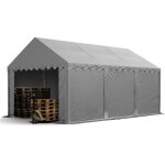Toolport - tente de stockage 3x6 m abri bche pvc 700 n impermable gris