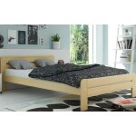 Interbeds - lit dallas 140x200 bois massif, sommier � lattes en bois, t�te de lit , assemblage facile, ...
