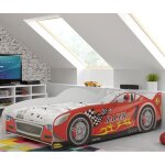 Lit enfant cars 80x160 - sommier a lattes - design automobile - sans matelas (rouge) Lit enfant cars 80x160 - sommier a lattes - design automobile - sans matelas (rouge)