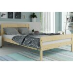 Interbeds - lit orbis 160x200 bois massif, sommier � lattes en bois, t�te de lit , assemblage facile, ...