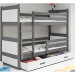 Interbeds - lit superpos rico 90x200 bois massif - pin - barrire - sommier - tiroir - sparable en ...