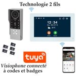 Interphone vid�o connect�e 2 fils avec digicode et badges