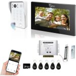 Interphone vidéo avec écran tactile de 7 pouces avec système de sonnette filaire 1080p, prise en charge ... Interphone vidéo avec écran tactile de 7 pouces avec système de sonnette filaire 1080p, prise en charge ...
