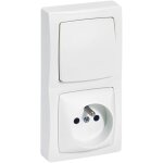 Interrupteur avec 2p + t montage vertical complet appareillage saillie - blanc - legrand Interrupteur avec 2p + t montage vertical complet appareillage saillie - blanc - legrand