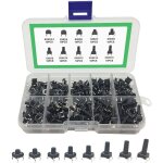 Interrupteurs � bouton - poussoir tactile, 100pcs kit assortiment d'interrupteurs tact switch, 4 broches ...