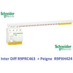 Interrupteur diffrentiel resi9 4p 63a 30ma - ac + peigne 3p + n - 24 m schneider r9prc463 + r9pxh424 ...