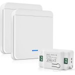 Ulisem - interrupteur d'clairage radio 10a 230v kit interrupteur sans fil sans pile 200 - 2000w interrupteur ...