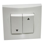 Interrupteur inverseur blanc volet roulant position fixe encastr borne auto fixation vis avec plaque ...