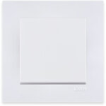 Interrupteur permutateur blanc 10a 250v avec cadre simple s�rie karell exen