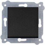 Interrupteur permutateur noir metallise 10a 250v avec cadre simple s�rie karell exen